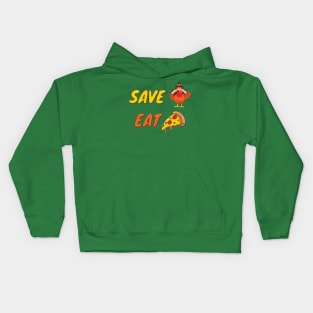 SAVE A TURKEY EAT PIZZA Funny Thanksgiving Gift Kids Hoodie